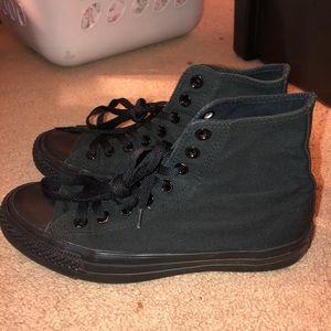 All black high top converse